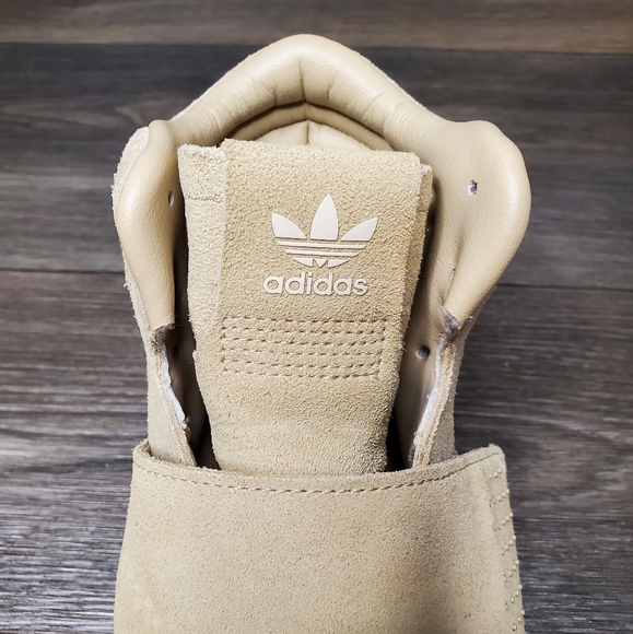 ADIDAS Tubular Invader Suede Strap Khaki High Top Sneakers - Picture 11 of 12